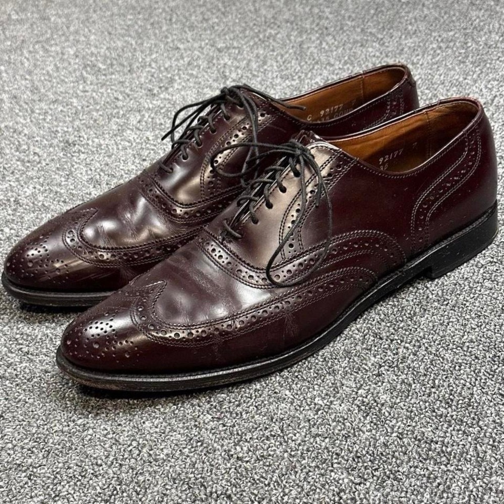 Allen Edmonds LLoyd Burgundy Wingtip Brogue Oxford Dress Shoes Men's size 11 C